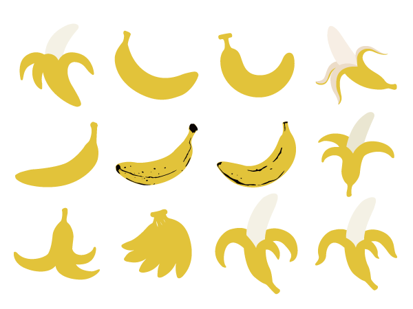 バナナのイラスト詰め合わせ