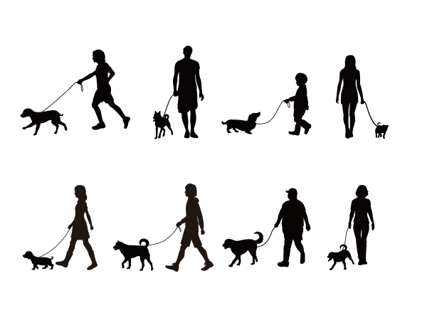 犬の散歩 Silhouette Design