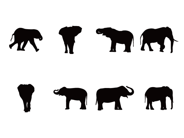 象のシルエット素材 Silhouette Design