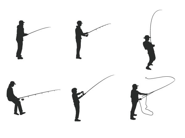 釣り人のシルエット Silhouette Design