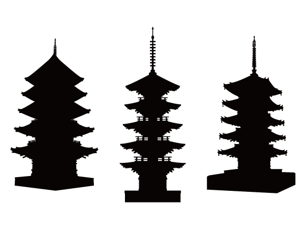 東寺で有名 五重の塔のシルエット Silhouette Design