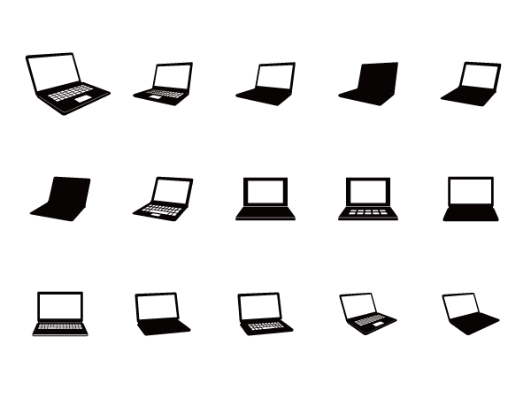 ノートパソコンのイラスト素材 Silhouette Design