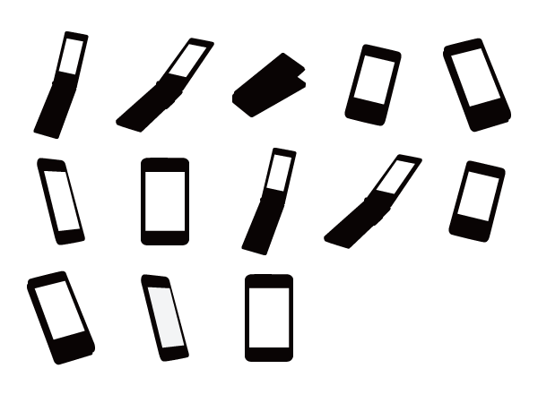 携帯電話のシルエット素材