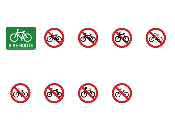自転車禁止マーク Silhouette Design