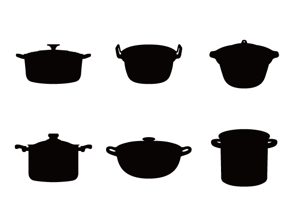 鍋のシルエット素材