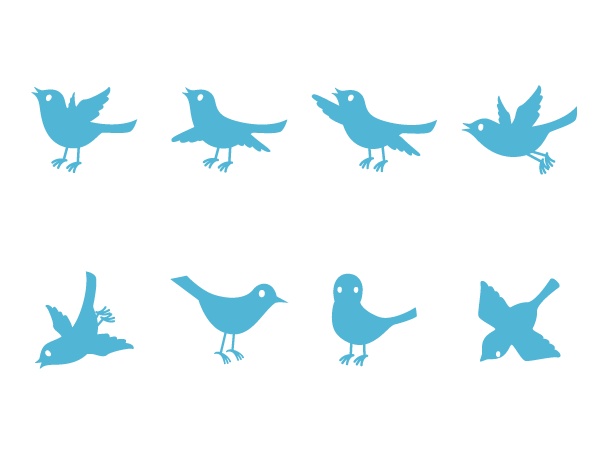 Twitterの鳥さんのアイコン2 Silhouette Design