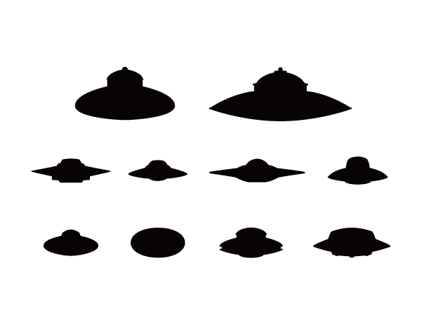 未確認飛行物体UFOのシルエット