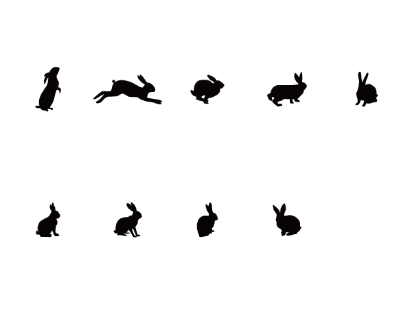 ウサギのシルエット[silhouette design project]