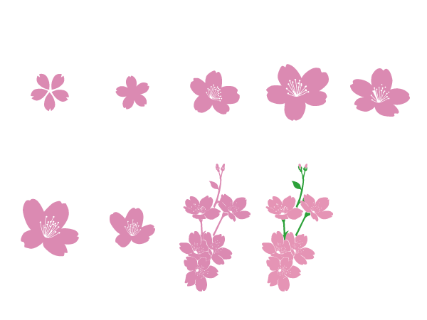 桜の花の詰め合わせ